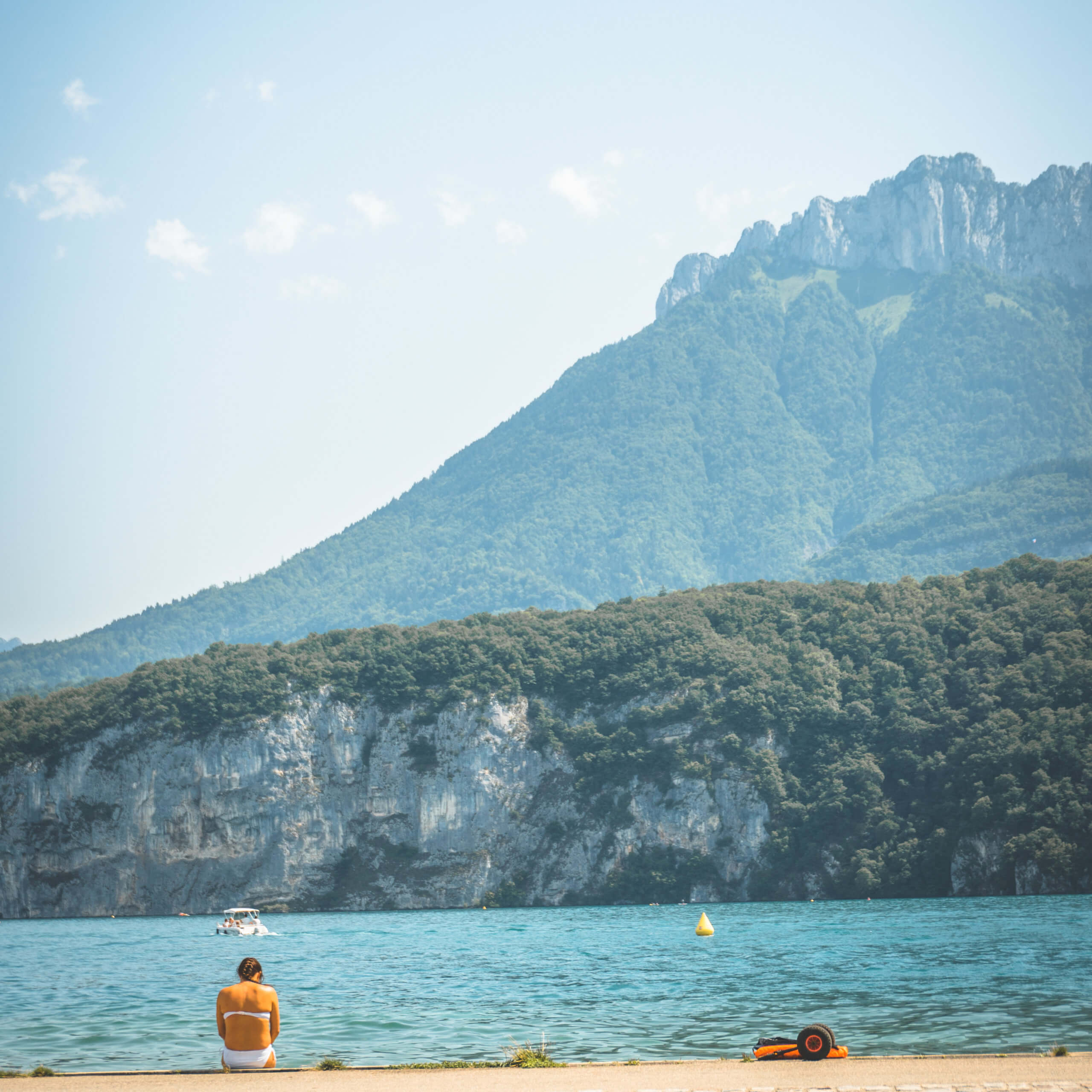 Cycling in the Alps Ziba Adventures swimming annecy